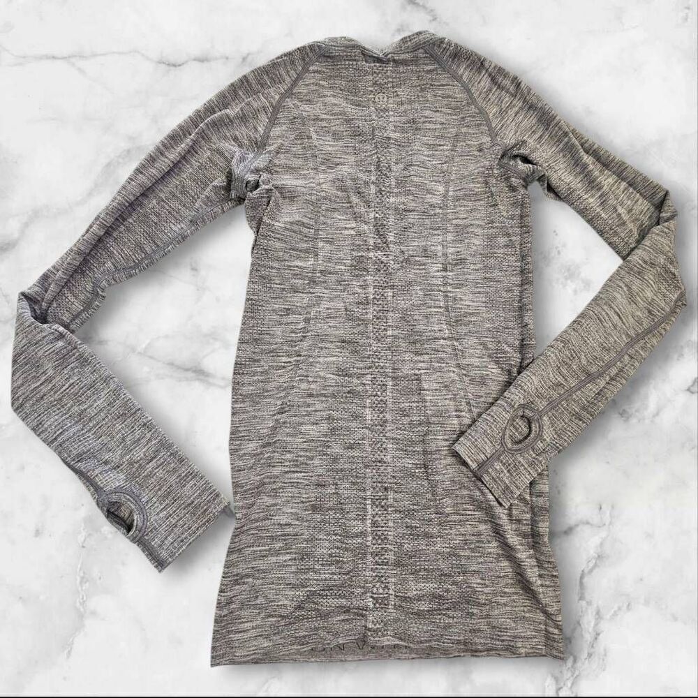 Lululemon Size 2 Gray Long Sleeve Swiftly - Picture 3 of 4
